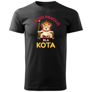Koszulka męska Ciężko Pracuję dla Kota
